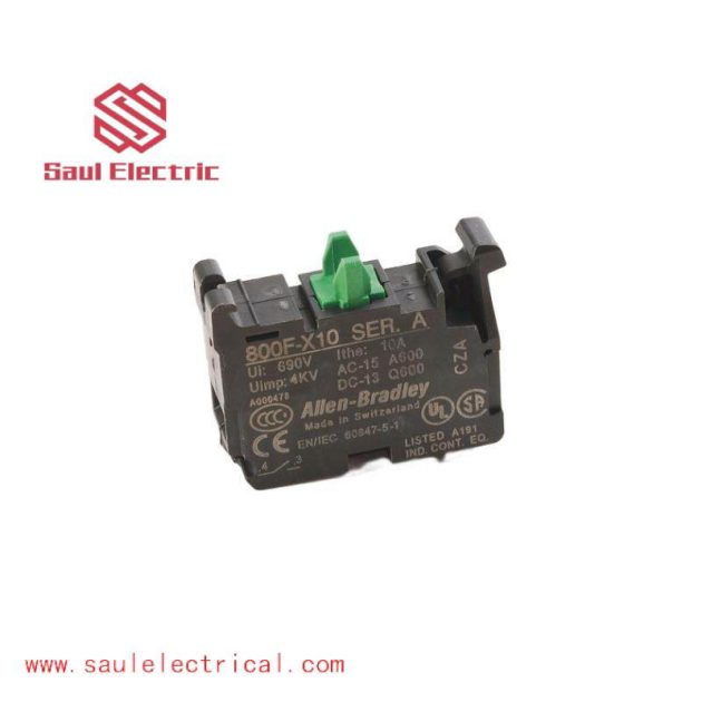 Brand 800F-X10 Contact Block, 22.5mm, Plastic, 1 NO - Industrial Control Solution